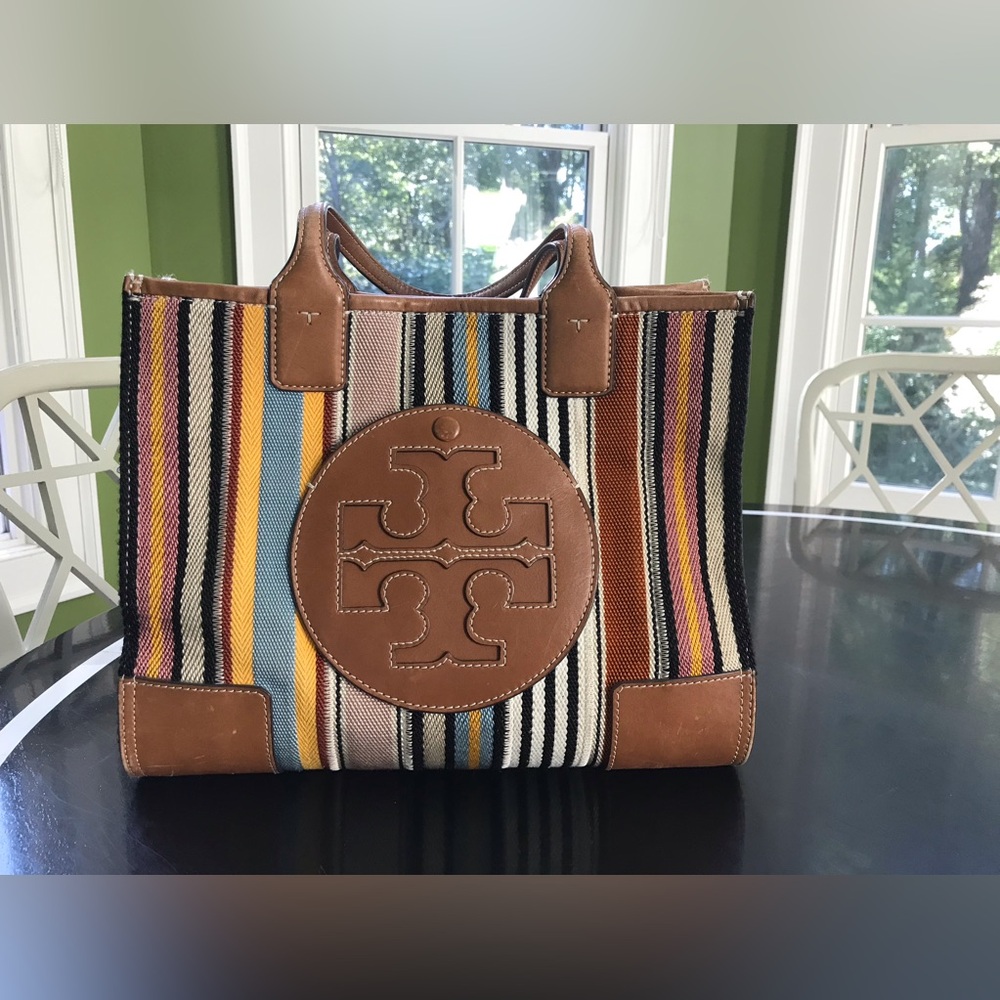Tory Burch Small Ella Webbing Stripe Tote